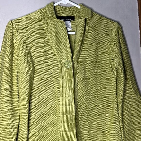 Jones New York Women's Knitted Apple Green Cardigan Small - Picture 5 of 11